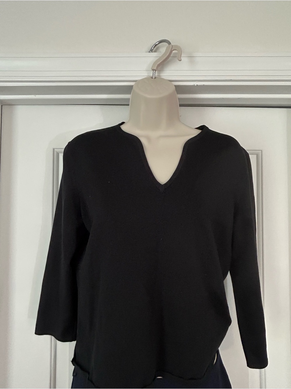 Lauren Ralph Lauren Black Petite Silk-Blend Top